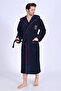 Men's Hooded Dragon Embroidered Bamboo Cotton Bathrobe with Towel Inside - 5