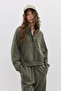 Faded Effect Pocketed Cotton Sweatshirt - 2