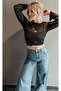 Asymmetric Transparent Lace Bluz - 5