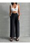 Women's Black Modal Summer Pleated Palazzo Trousers - 2
