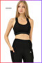 Women's Capri Tights Set Black High Waist Recovery Double Pocket Bottom and Pad Supported Bustier 3054 - 2
