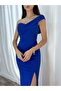 Women's Cobalt Blue Evening Dress - 2