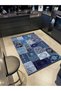 Quartz Collection Blue Themed Ethnic Vintage Patterned Woven Base Traditional Decorative Carpet 03 - 3