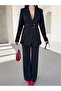 Eyelet Belted Twin Blazer Set - 4