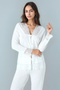 Women's Ecru Pajamas Shorts Suit Lace Dressing Gown Nightgown Boxed 6-Piece Dowry Set - Combed Cotton - Swt.0688 - 2