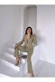 Gold Button Double Belt Two-Piece Blazer Set - 6