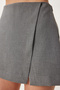 Asymmetric Shorts Lined Woven Skirt Gray Lus0104 - 5