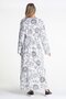 Long Sleeve Sile Cloth Printed Long Summer Dress Sycamore Pattern White Byz - 2