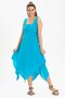 Sleeveless Sile Cloth Triangle Layer Midi Length Summer Dress Turquoise Trkz - 4