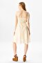 Sleeveless Voile Emel Short Summer Dress Cream Red - 2