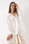 Women's White Oversize V-Neck Modal Shirt 60388 60271075 - 2