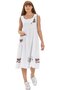 Sleeveless Şile Bezi Burçak Midi Length Summer Dress White Byz - 6
