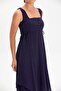 Sleeveless Sheer Fabric Triangle Layered Midi Length Summer Dress Purple Purple - 3