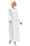Long Sleeve Şile Fabric Glittery Kaftan Midi Length Summer Dress White Byz - 6