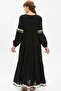 Long Sleeve Sheil Cloth Chastity Long Hijab Dress Black Syh - 2