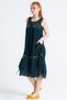 Sleeveless Voile Ahsen Embroidered Midi Length Summer Dress Petrol Ptrl - 5