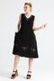 Sleeveless Şile Fabric Mehtap Midi Length Summer Dress Black Syh