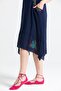 Sleeveless Sile Cloth Antique Embroidered Midi Length Summer Dress Navy Blue Lcvt - 5