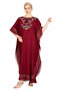 Short Sleeve Şile Cloth Gülseren Long Summer Authentic Dress Claret Red Brd - 6