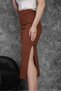 Lycra Midi Length Skirt with Slit Detail - 4