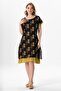 Short Sleeve Voile Laurel Midi Length Summer Authentic Dress Mimosa Black 6234