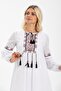 Long Sleeve Şile Cloth Seher Long Hijab Dress White Byz - 3