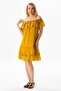 Short Sleeve Voile Lavinya Embroidery Detailed Short Summer Authentic Dress Mustard Hrd