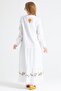 Long Sleeve Şile Fabric Aslı Embroidered Long Summer Dress White Byz - 2