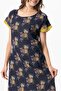Short Sleeve Voile Laurel Midi Length Summer Authentic Dress Mimosa Navy Blue 6235 - 3