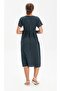 Short Sleeve Sile Cloth Plus Size Melek Midi Length Summer Dress Petrol Ptrl - 2