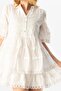 Short Sleeve Voile Şebnem Lace Short Summer Dress White Byz - 3