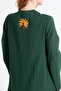 Long Sleeve Şile Fabric Aslı Embroidered Long Summer Dress Green Ysl - 3
