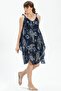 Strappy Voile Aphrodite Short Summer Dress Navy Blue 6139 - 3