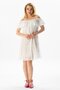 Short Sleeve Voile Lavinya Boat Neck Short Summer Dress White Byz