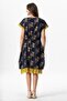 Short Sleeve Voile Laurel Midi Length Summer Authentic Dress Mimosa Navy Blue 6235 - 2