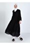 Long Sleeve Voile Şeyma Long Summer Dress Black Syh - 8