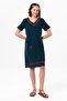 Short Sleeve Şile Cloth Double Breasted Collar Embroidered Tulin Midi Length Summer Authentic Dress Petrol Ptrl
