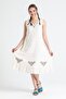 Sleeveless Şile Fabric Mehtap Midi Length Summer Dress Cream Krm
