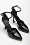 Edel Black Patent Leather Platform Pointed Toe Thick Heeled Shoes