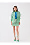 Peak New Season Zippered Waist Patterned A-Line Women's Tweed Skirt - 4