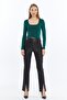 Women's Emerald Square Neck Long Sleeve Crop Blouse - 4