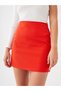 Alita City Lcw Vision Orange Tweed Plain Mini Women's Skirt with a Difference - 4