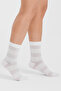 Glitter and Modal Mixed Striped Seamless White Glitter Women's Socks