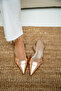 Gezy Bronze Asymmetrical Cut Women's Heeled Shoes - 3