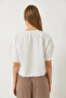 Women's White Teddy Embroidered Combed Cotton Crop T-Shirt 3019 60283090 - 6