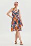 Bohemian Style Double-breasted V-neck Dress - 3