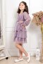 Frilly Glittery Tulle Children's Evening Dress Lilac Mdv308 - 3