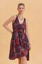 Bohemian Style Double-breasted V-neck Dress - 3