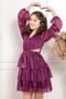 Frilly Glittery Tulle Children's Evening Dress Plum Mdv308