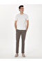 Mink Slim Fit Elastic Waist Canvas Trousers 50308092-Vr052
